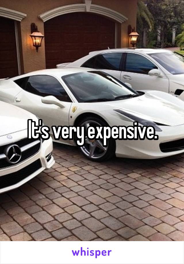 It's very expensive.