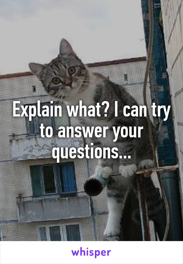 Explain what? I can try to answer your questions...