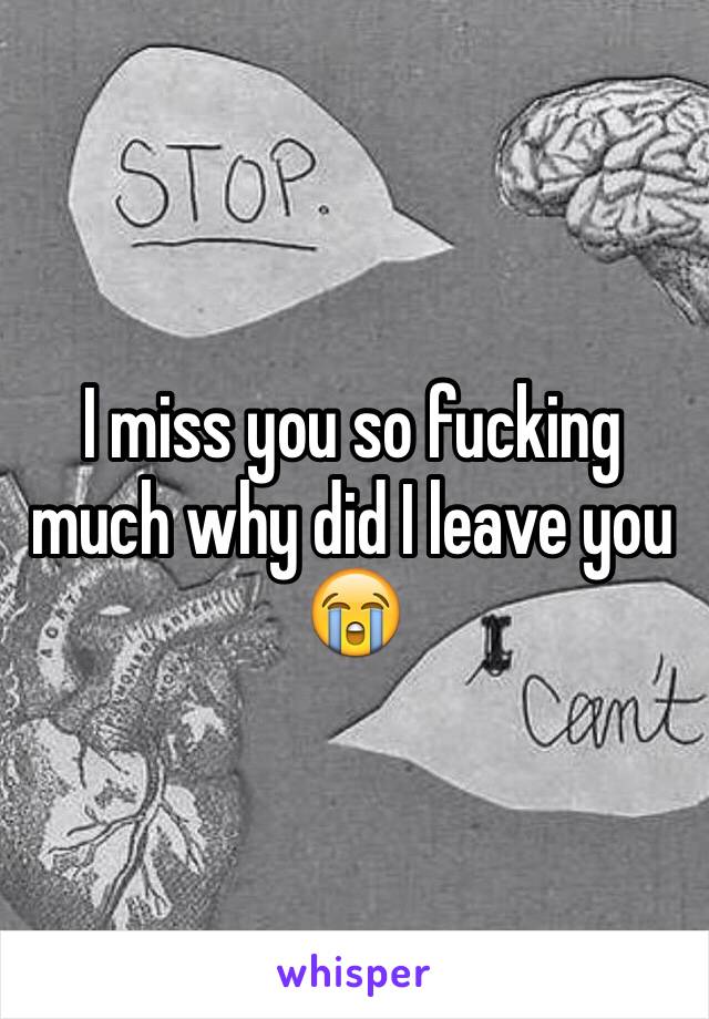 I miss you so fucking much why did I leave you 😭
