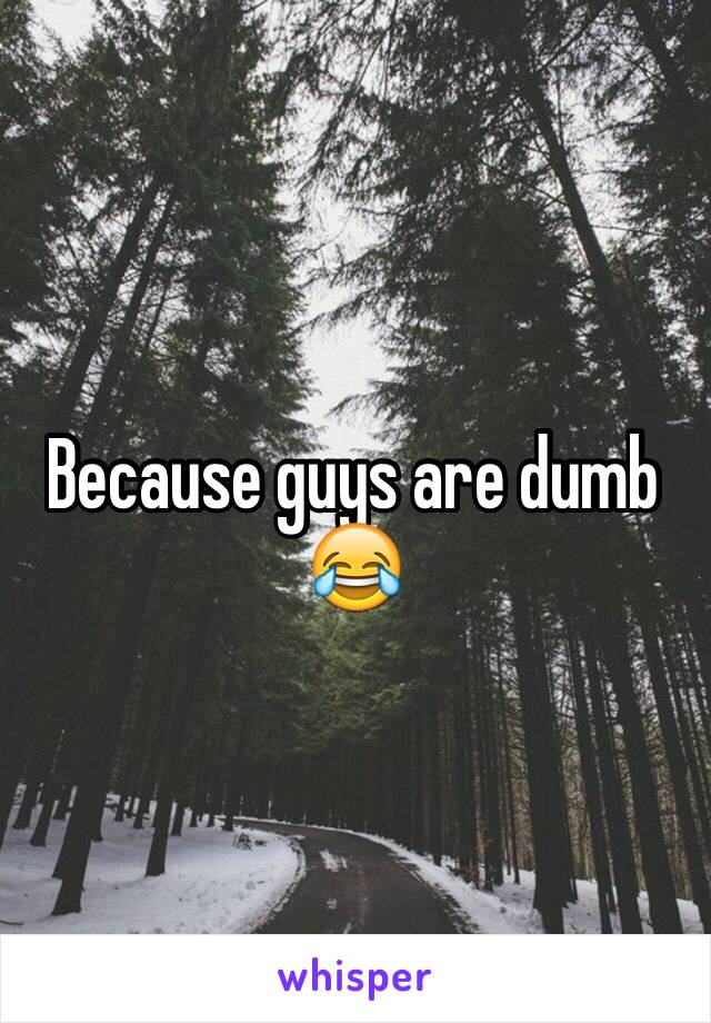 Because guys are dumb 😂