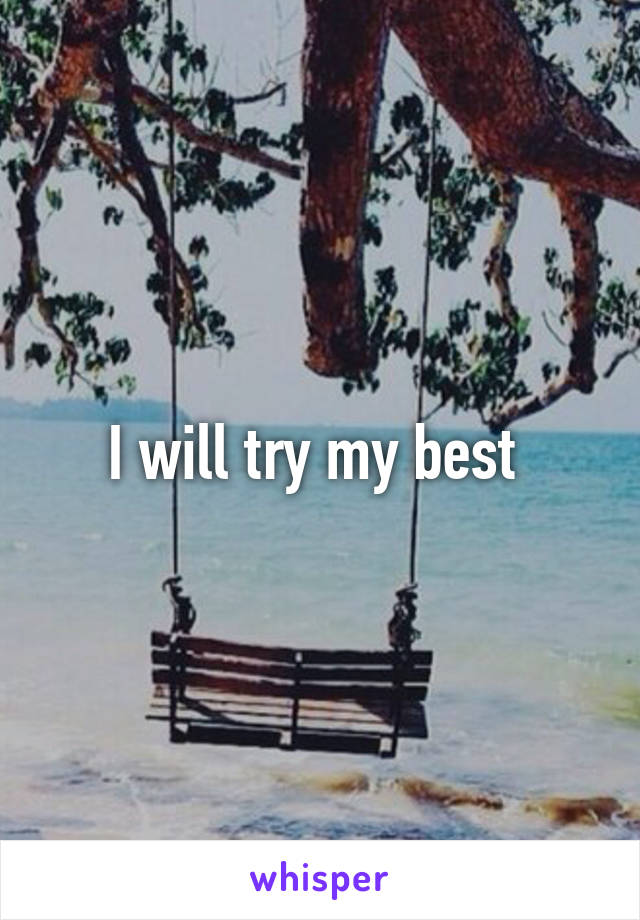 I will try my best 