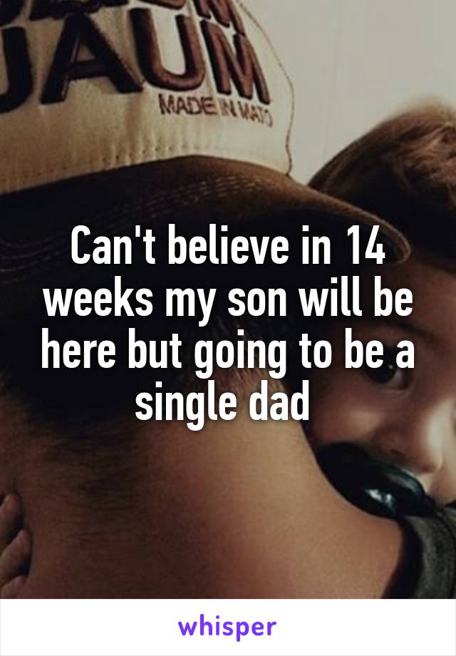 Can't believe in 14 weeks my son will be here but going to be a single dad 