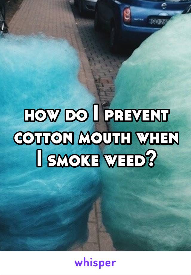 how do I prevent cotton mouth when I smoke weed?