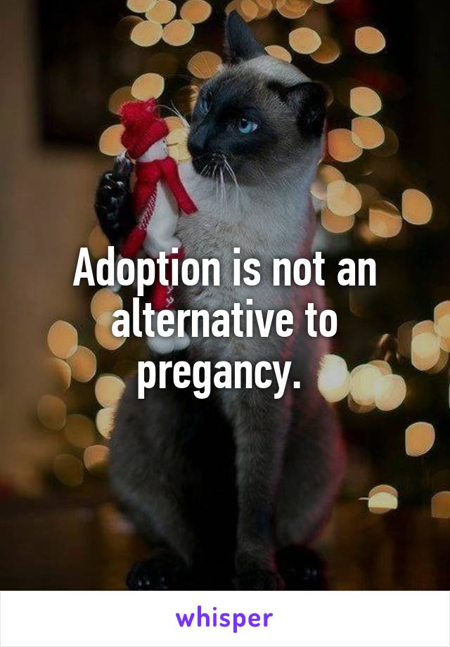 Adoption is not an alternative to pregancy. 