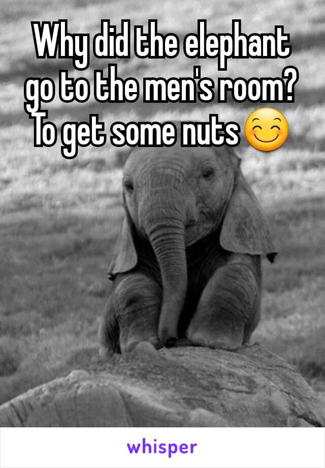 Why did the elephant go to the men's room?
To get some nuts😊