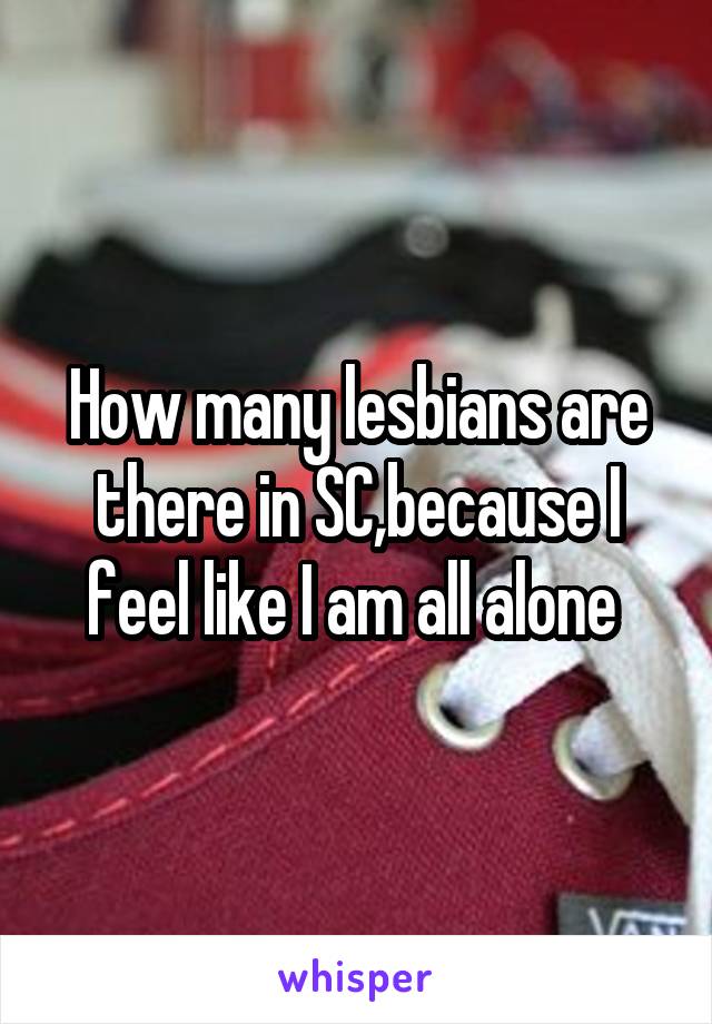 How many lesbians are there in SC,because I feel like I am all alone 