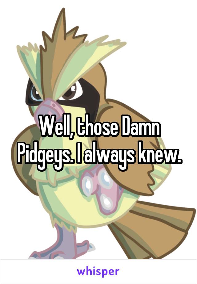 Well, those Damn Pidgeys. I always knew.