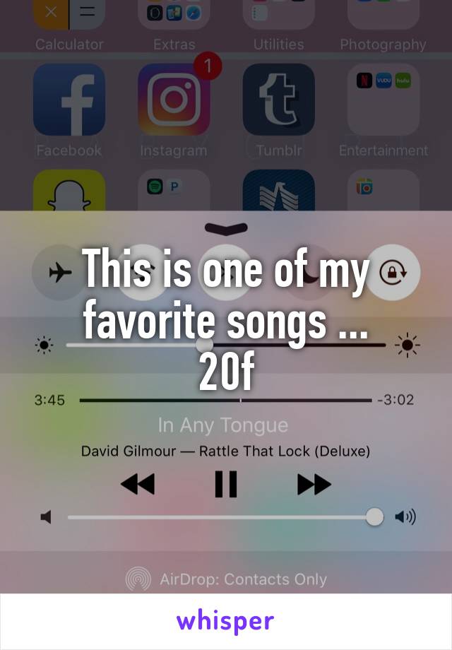 This is one of my favorite songs ...
20f