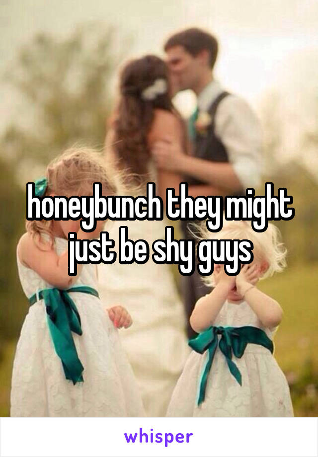 honeybunch they might just be shy guys