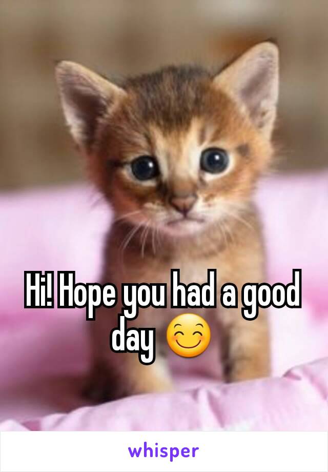Hi! Hope you had a good day 😊