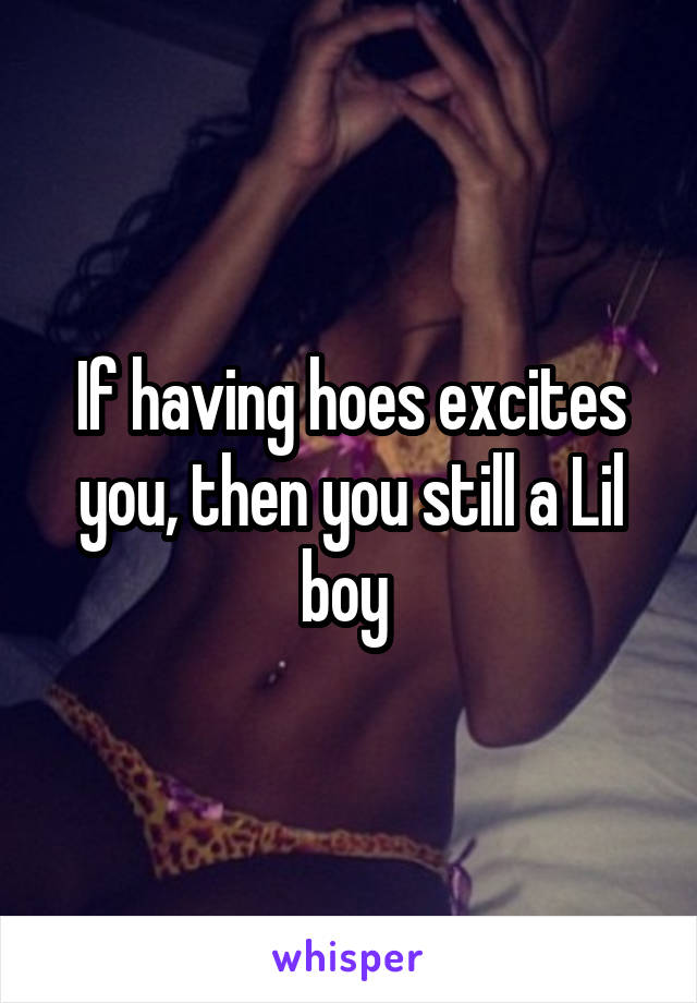 If having hoes excites you, then you still a Lil boy 