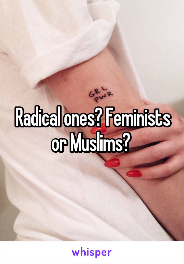 Radical ones? Feminists or Muslims? 