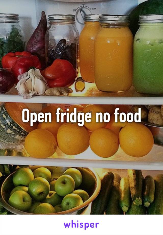 Open fridge no food
