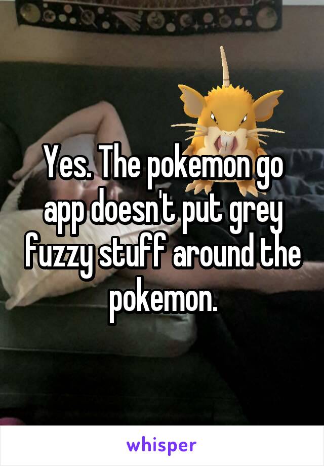 Yes. The pokemon go app doesn't put grey fuzzy stuff around the pokemon.