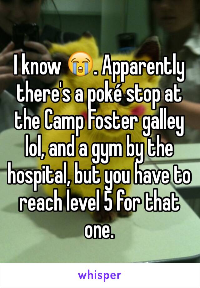 I know 😭. Apparently there's a poké stop at the Camp Foster galley lol, and a gym by the hospital, but you have to reach level 5 for that one.