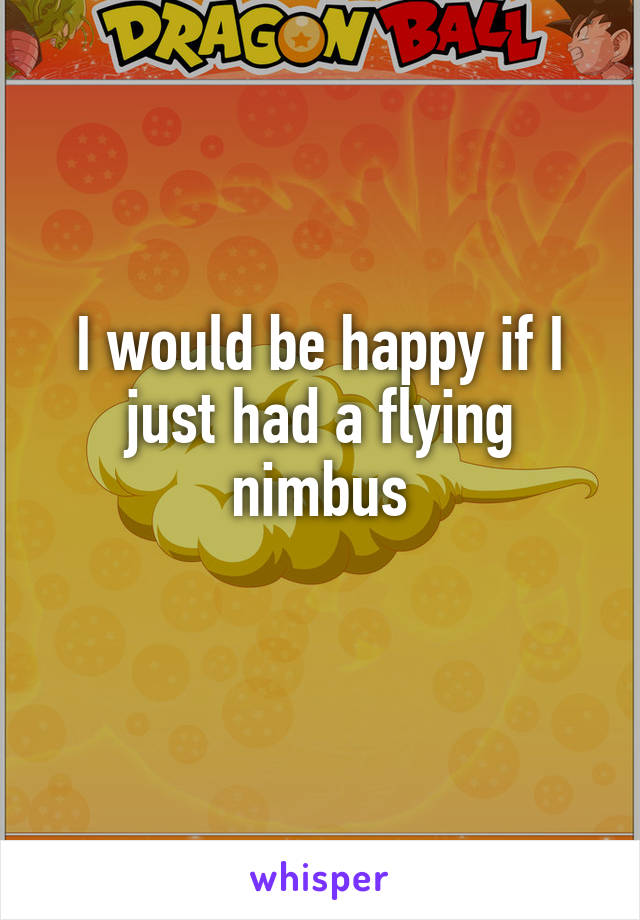 I would be happy if I just had a flying nimbus
