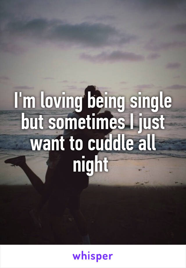 I'm loving being single but sometimes I just want to cuddle all night 