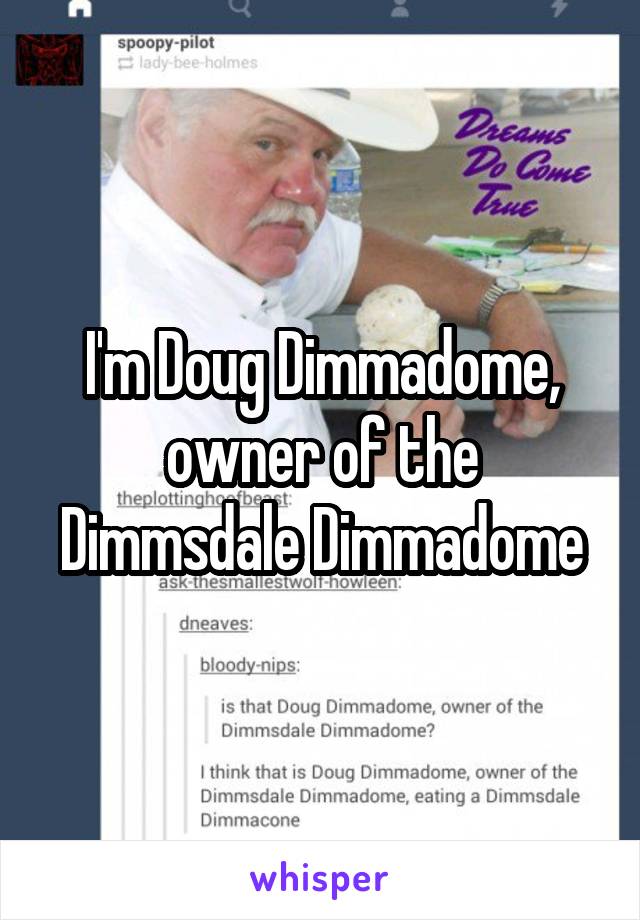 I'm Doug Dimmadome, owner of the Dimmsdale Dimmadome