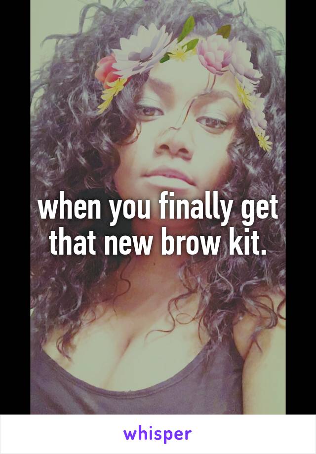 when you finally get that new brow kit.