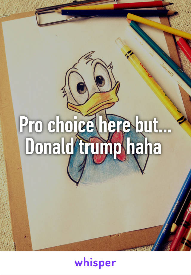 Pro choice here but... Donald trump haha 