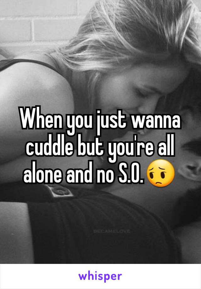 When you just wanna cuddle but you're all alone and no S.O.😔