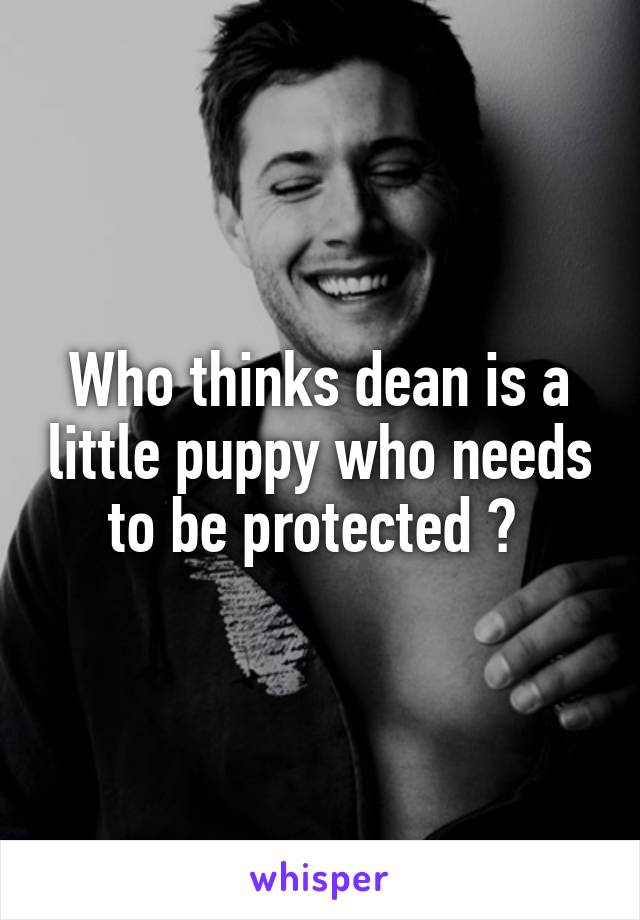 Who thinks dean is a little puppy who needs to be protected ? 