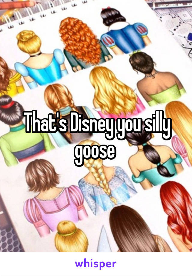 That's Disney you silly goose 