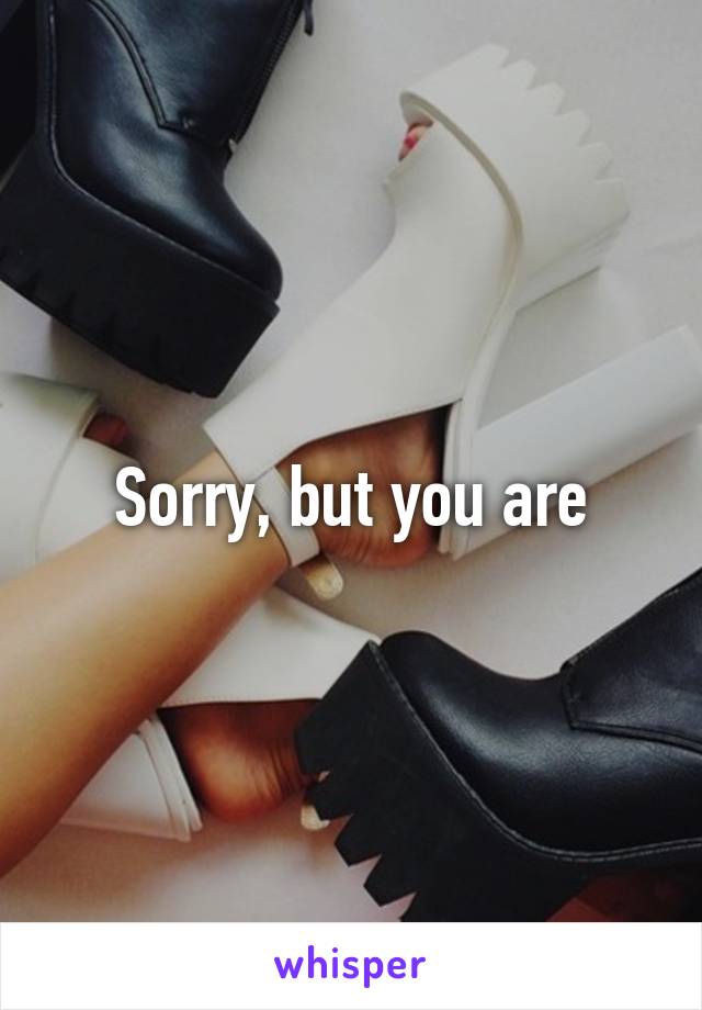 Sorry, but you are