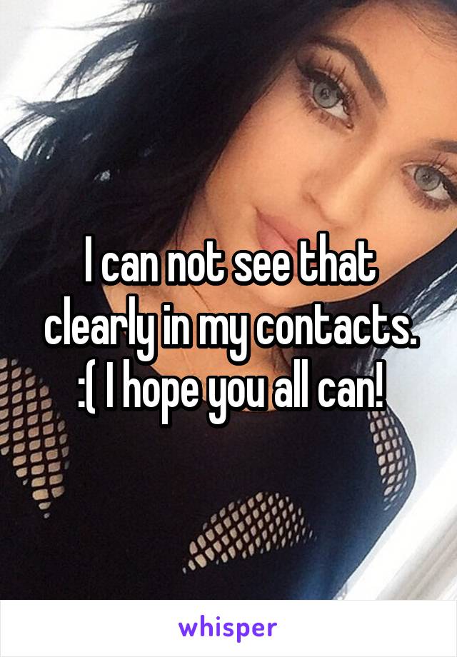 I can not see that clearly in my contacts. :( I hope you all can!