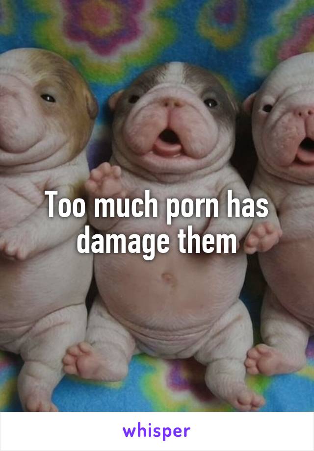 Too much porn has damage them