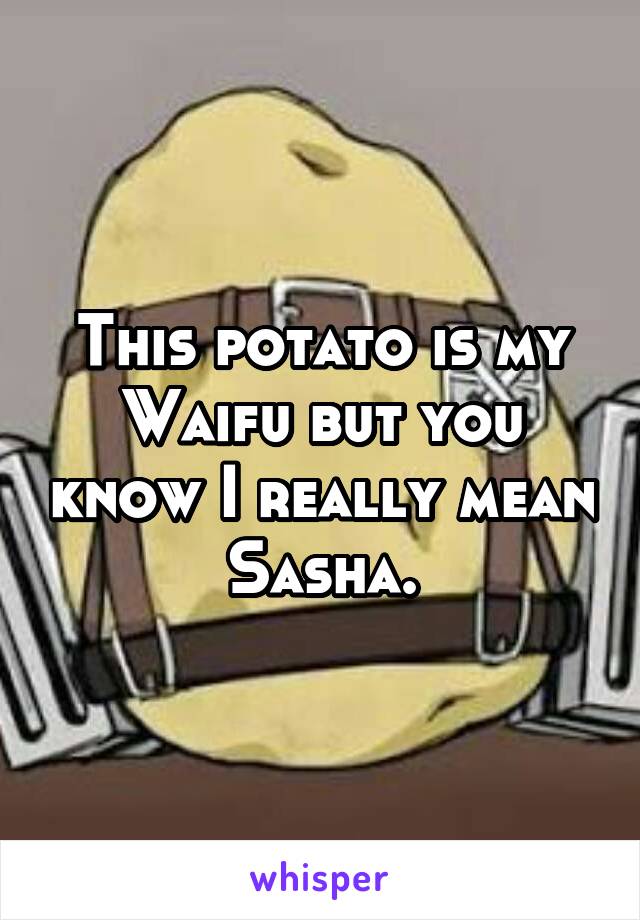 This potato is my Waifu but you know I really mean Sasha.