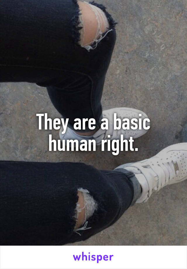 They are a basic human right.