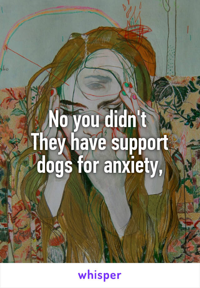 No you didn't 
They have support dogs for anxiety,