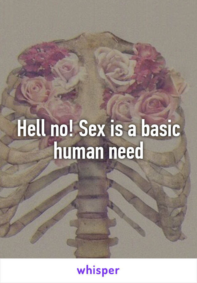 Hell no! Sex is a basic human need