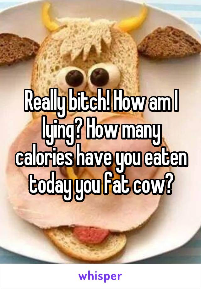 Really bitch! How am I lying? How many calories have you eaten today you fat cow?