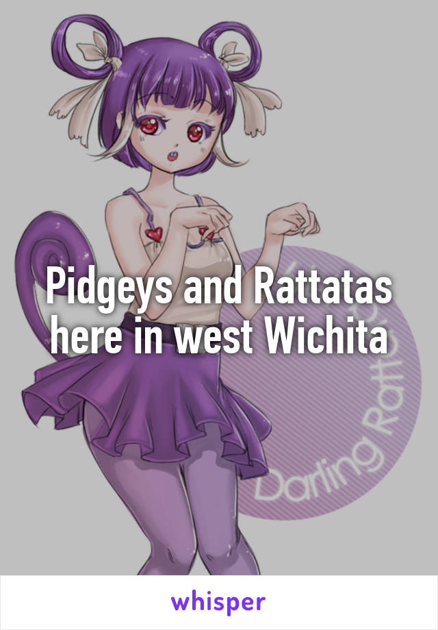 Pidgeys and Rattatas here in west Wichita