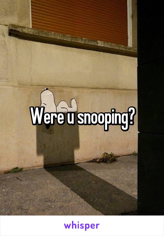 Were u snooping?