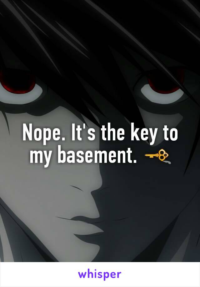 Nope. It's the key to my basement. 🗝