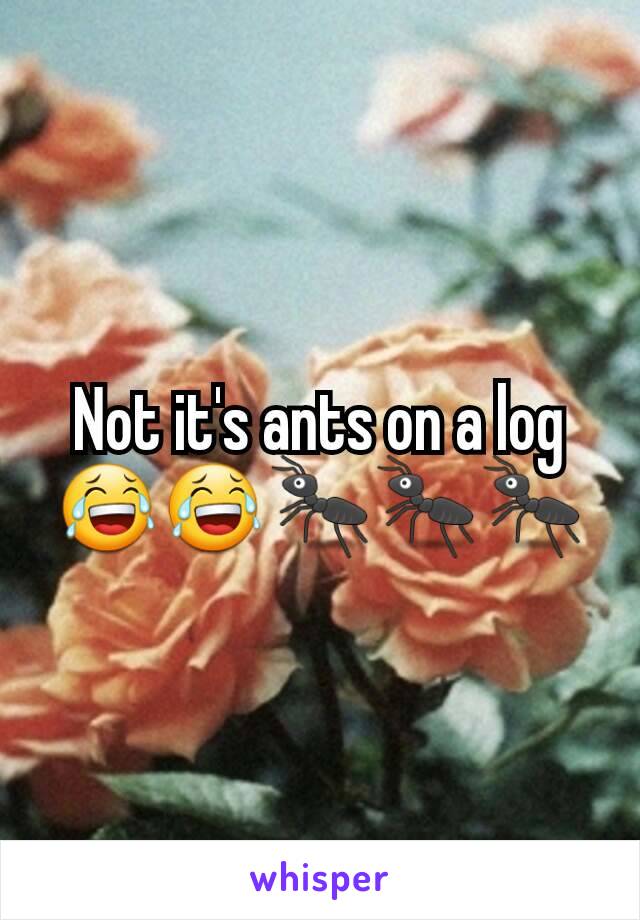 Not it's ants on a log😂😂🐜🐜🐜