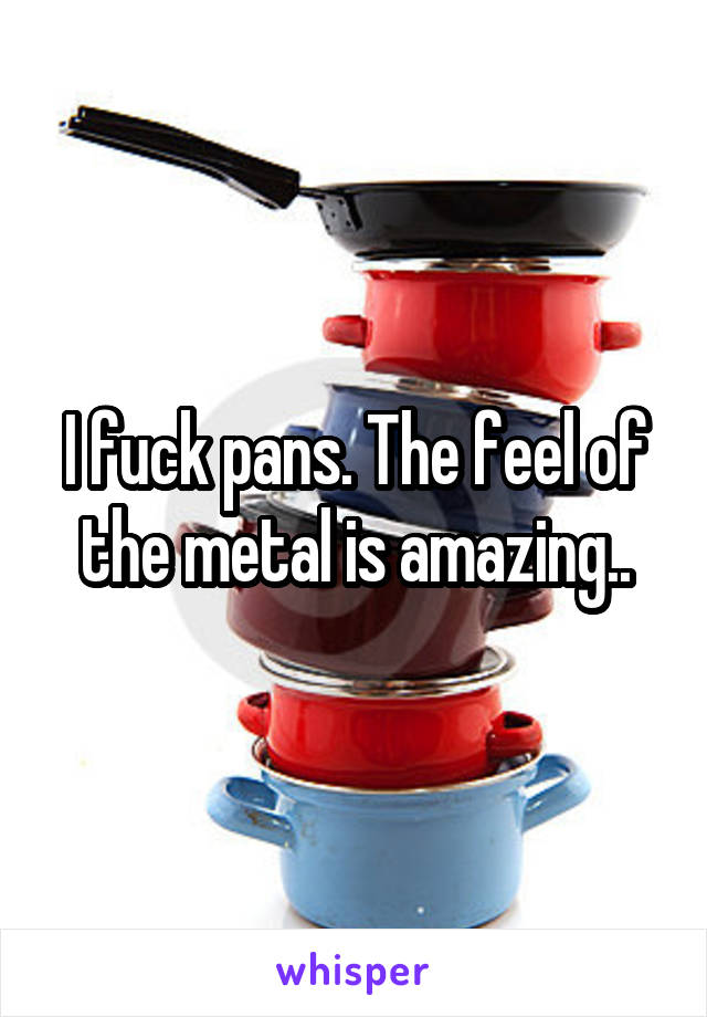 I fuck pans. The feel of the metal is amazing..