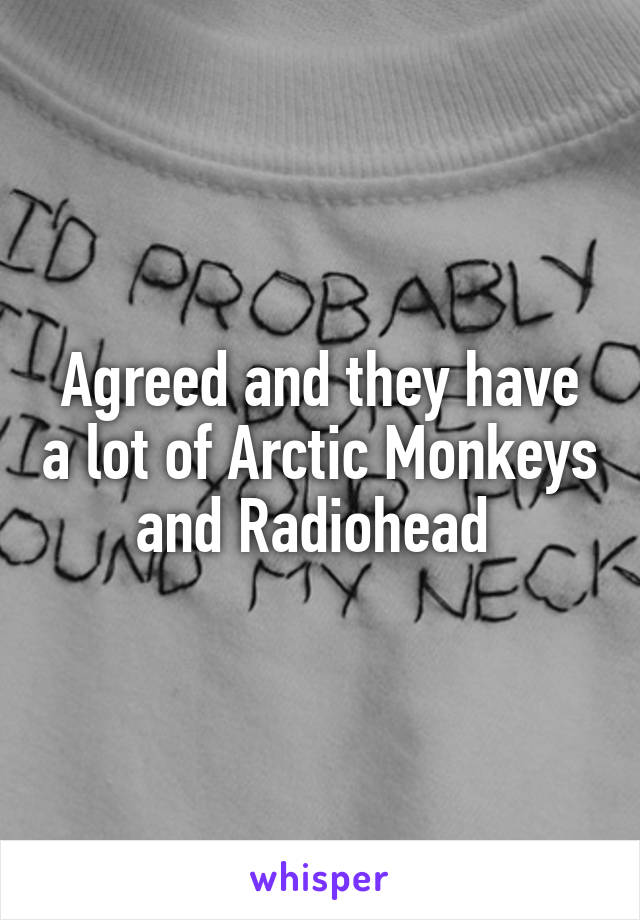 Agreed and they have a lot of Arctic Monkeys and Radiohead 