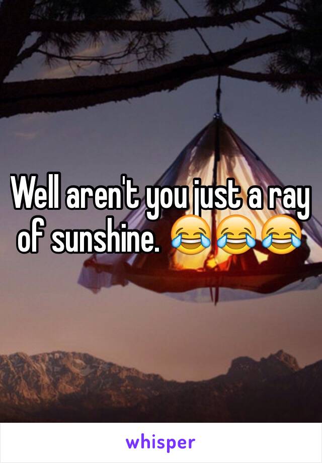 Well aren't you just a ray of sunshine. 😂😂😂