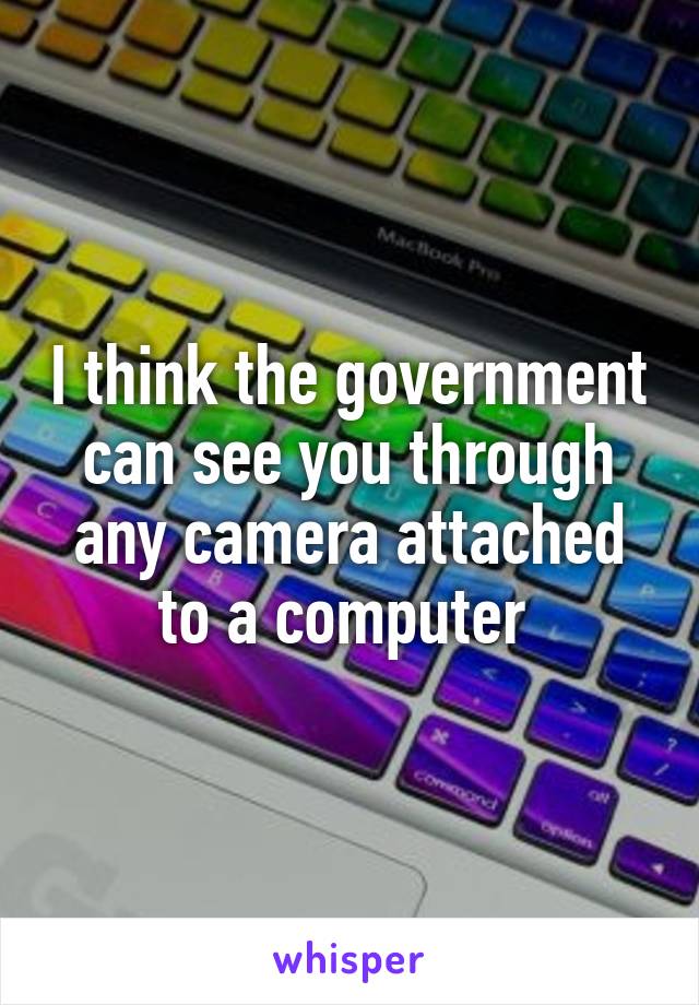 I think the government can see you through any camera attached to a computer 