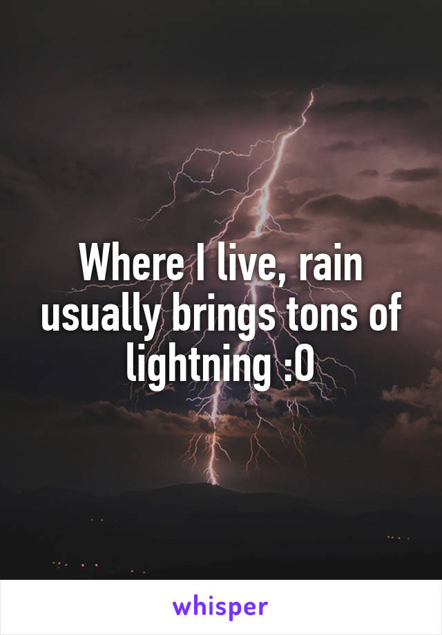 Where I live, rain usually brings tons of lightning :O
