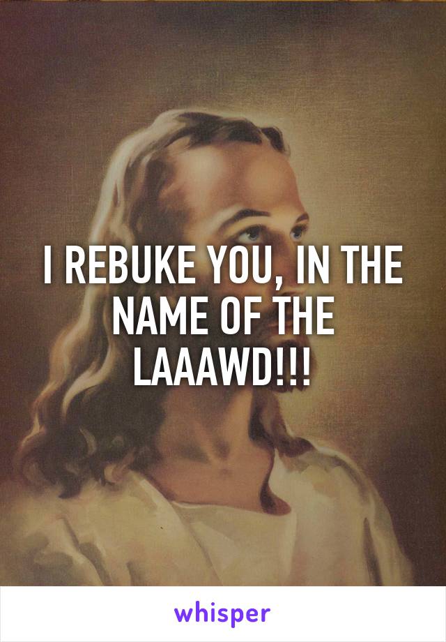 I REBUKE YOU, IN THE NAME OF THE LAAAWD!!!