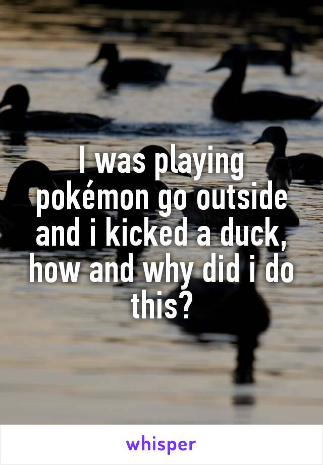 I was playing pokémon go outside and i kicked a duck, how and why did i do this?