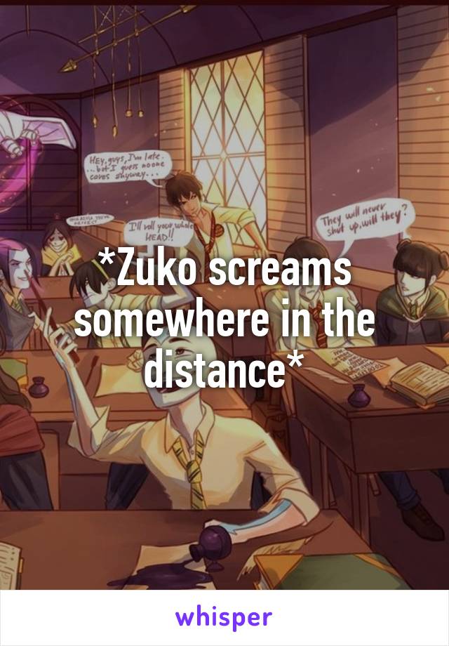 *Zuko screams somewhere in the distance*