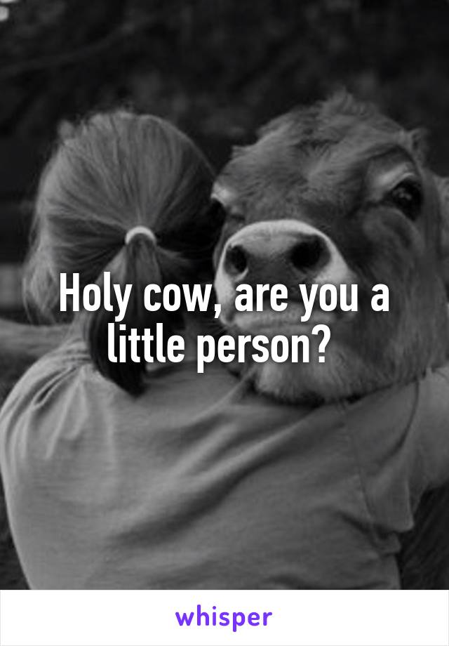 Holy cow, are you a little person? 