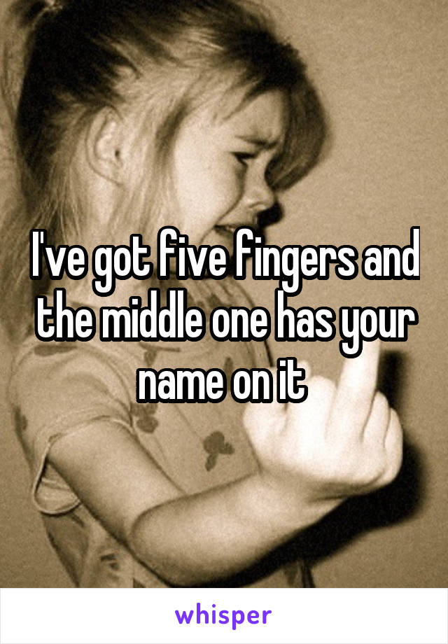 I've got five fingers and the middle one has your name on it 