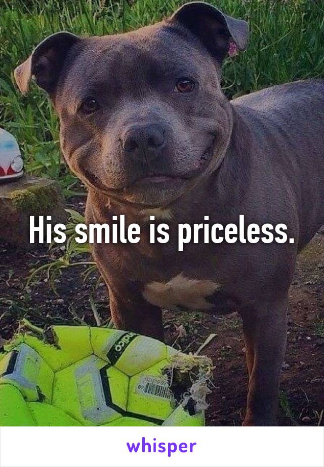 His smile is priceless.